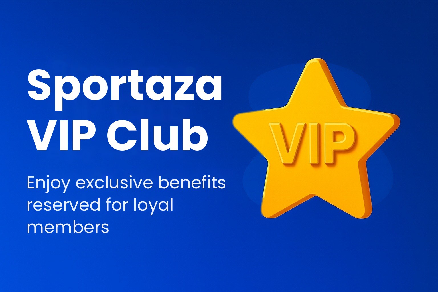 Sportaza VIP Club with a golden star on a blue background